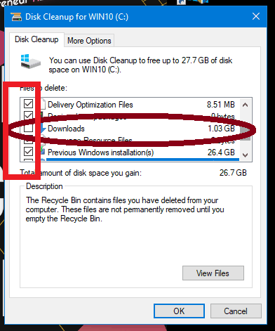 เพิ่มความเร็วให้ windows 10 select-disk-cleanup2